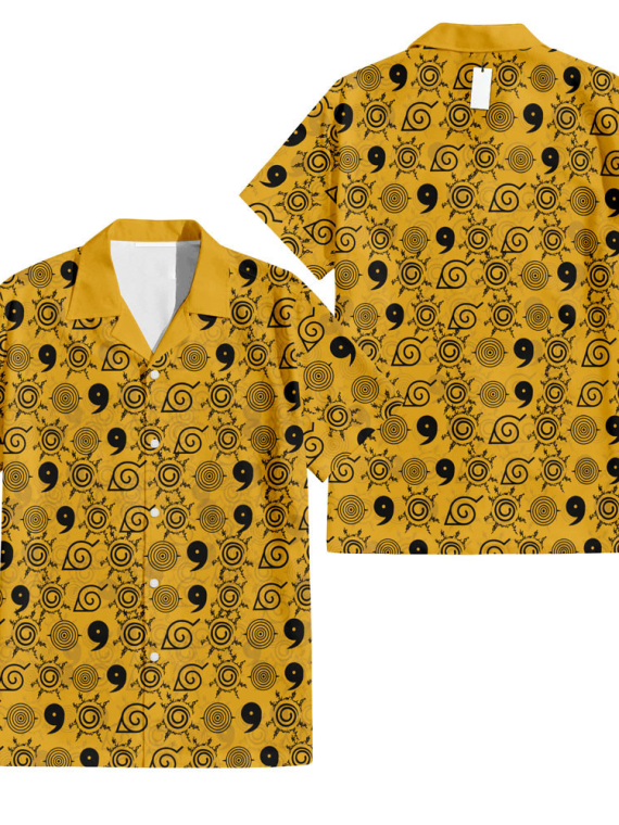 Uzumaki Bijuu Hawaiian Shirts Naruto Anime Cosplay Costume Variety