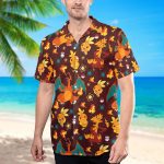 Charizard Fire Red Hawaiian Shirt, Button Up Shirt, Charizard Birthday Shirt, Japanese Anime Hawaiian Shirt, Charizard Fire Shirt Gifts BMX591