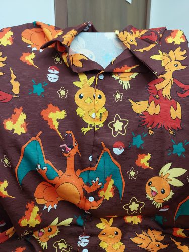 Charizard Fire Red Hawaiian Shirt, Button Up Shirt, Charizard Birthday Shirt, Japanese Anime Hawaiian Shirt, Charizard Fire Shirt Gifts BMX591 photo review