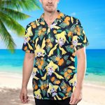 Jirachi Hawaii Shirt, Button Up Shirt Holiday, Pokemon Anime Hawaiian Shirt, Funny Cartoon Movie Shirt BMX597