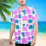 Ditto Wiggle Hawaiian Shirt, Pokemon Anime Hawaiian Shirt, Funny Costume For Family Group T Shirt BMX602